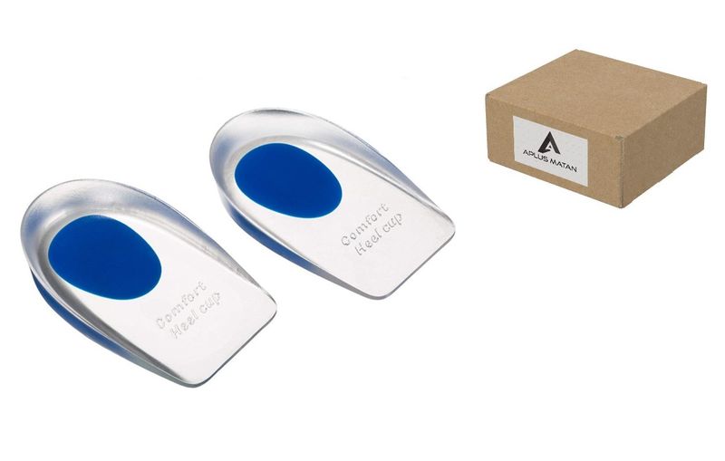Silicone Gel Heel Cushion Insoles - 1 Pair - EU Shoe Size 40-45