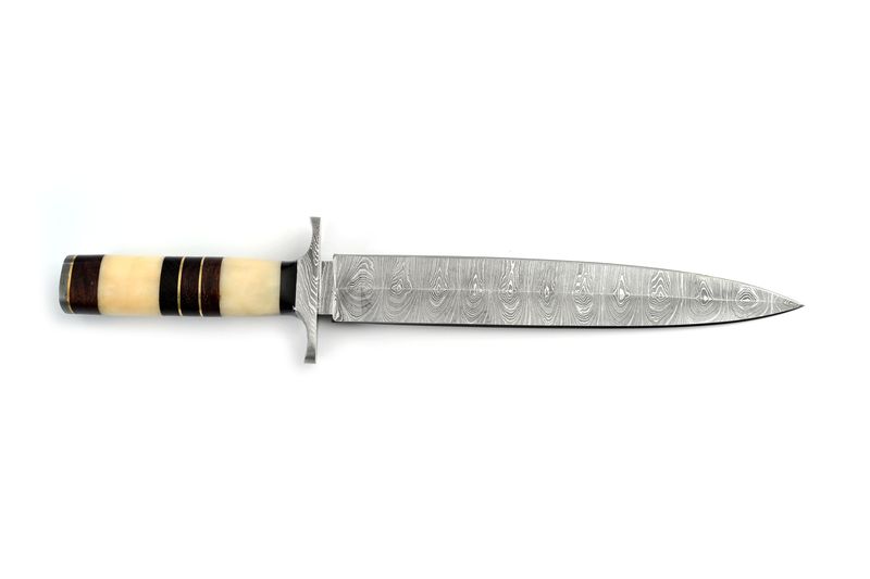 Koch Large Fixed Blade Bowie Knife - Camel Bone &amp; Rosewood (Model: SCZ-704)