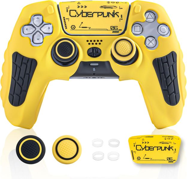 Yellow Controller Silicone Case- Soft Anti-Slip Protective Grip Cover Compatible with PS5