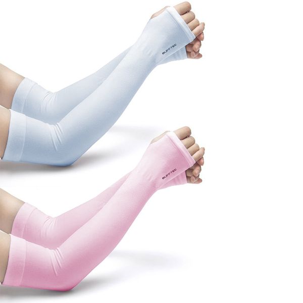 BUFFTEE Arm Sleeves Compression Pack - Cool &amp; Warm Sleeves Soft Pink &amp; Blue