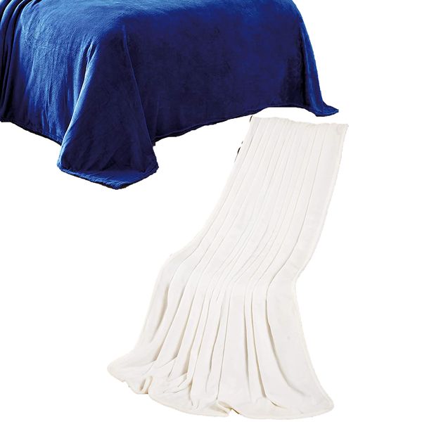 Super Warm,Silky,Flannel Blanket,2 Pieces Value Pack. Multiple colour.