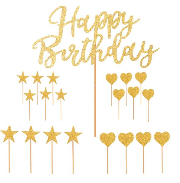 21Pcs Happy Birthday - Gold image