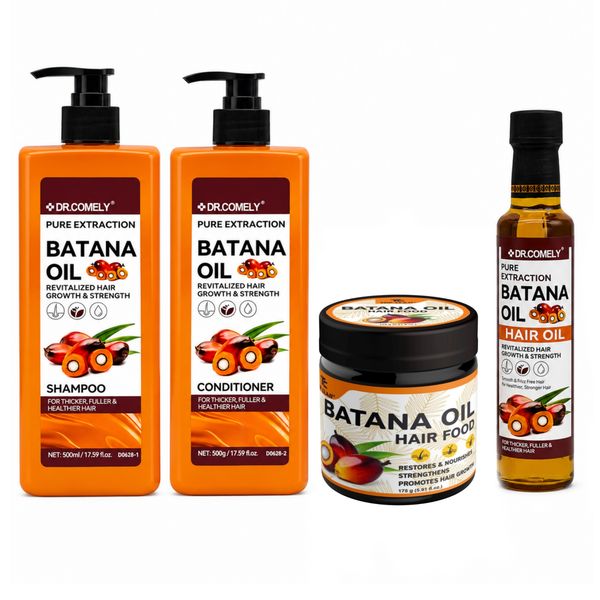 Batana Hair Growth Treatment Bundle - Shampoo, Conditioner, Hair Food &amp; Oil