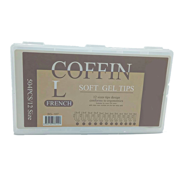 Coffin L french-Soft Gel Tips 504 Pieces