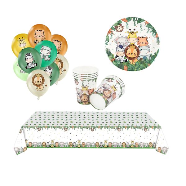 Decor Party Jungle Theme Table Cloth And Party - Set of 39
