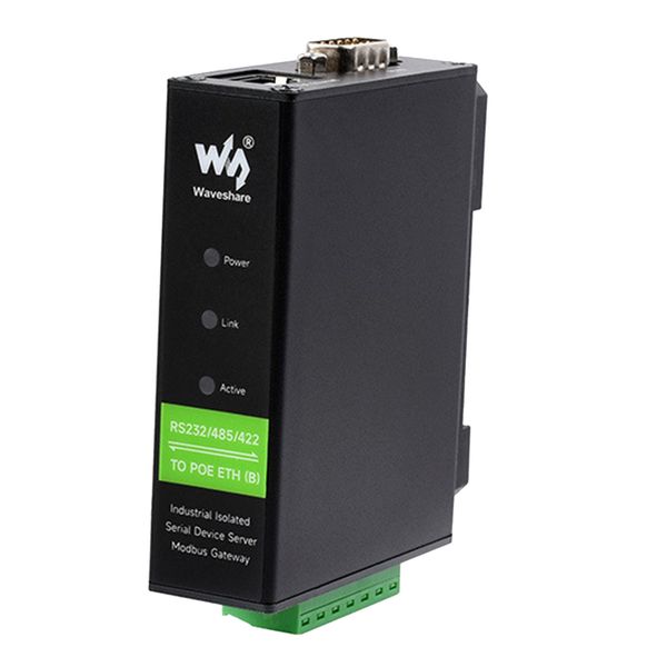 Waveshare Industrial RS232/485/422 to RJ45 Ethernet Module [with POE]