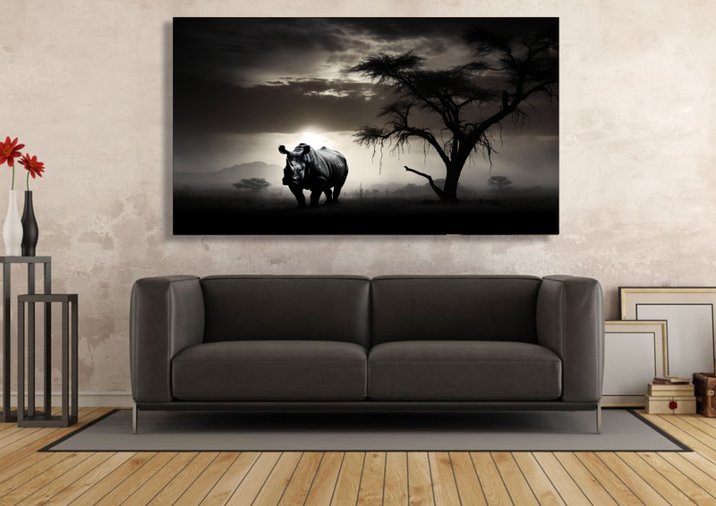Canvas Wall Art -Majestic Rhino abstract - HC1057