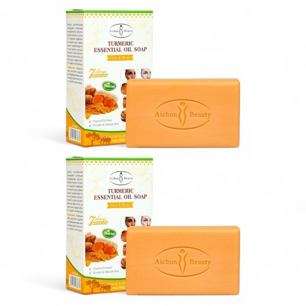 Pack of 2 - Aichun Beauty Turmeric Essential Oil Soap 200g