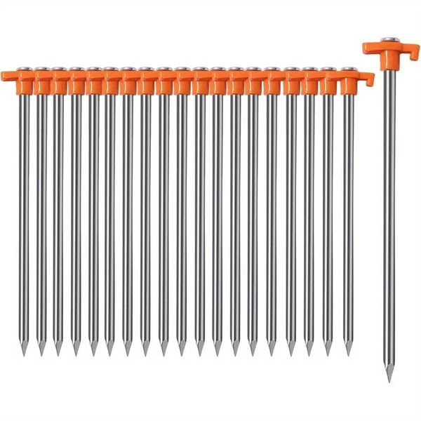 20-Piece Thickened Anti-Rust Metal Tent Pegs