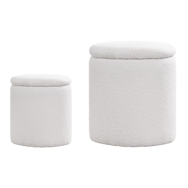 Penna Round Ottoman With Storage Set Of 2