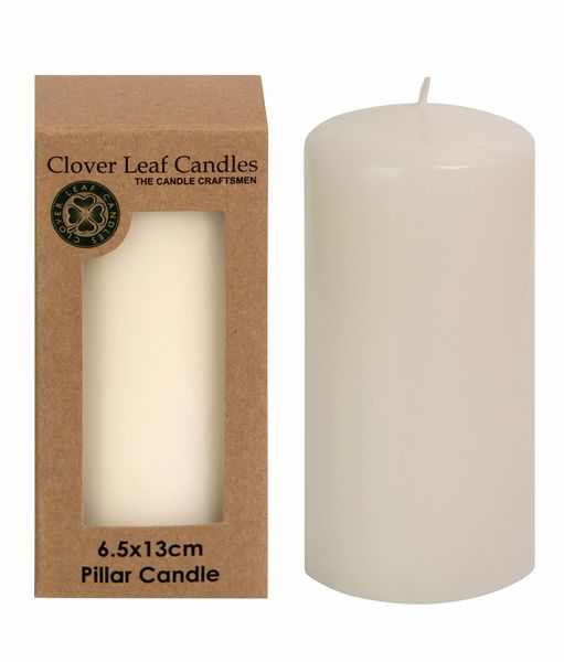 6 x Clover Leaf Candles - Decor Pillar Candle - (6.5x13cm)