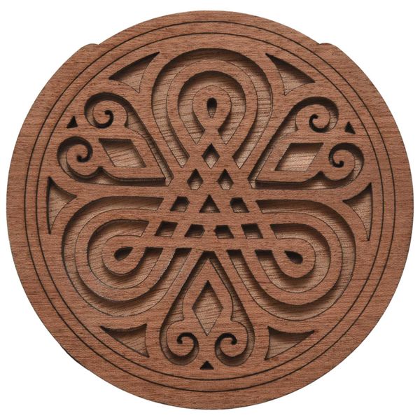 Guitar Wooden Soundhole Sound Hole Cover Block Mahogany Wood 7#