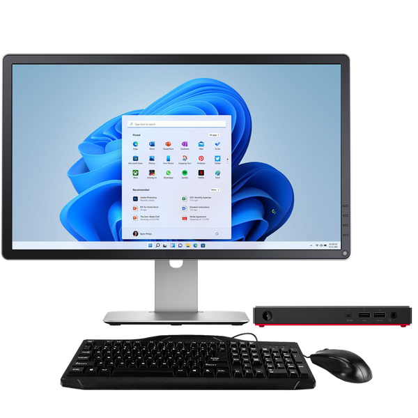 Lenovo ThinkCentre M75n AMD Ryzen 3 Tiny PC with 20" Monitor (Refurb)