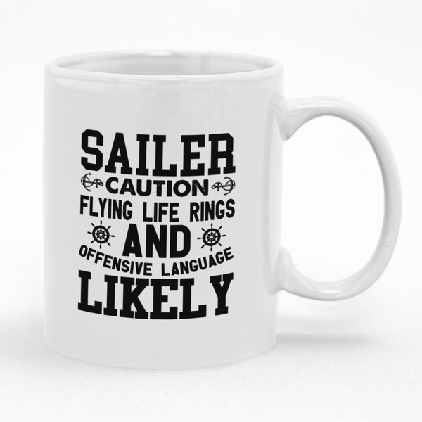 Sailor Caution Flying Life Rings Mug