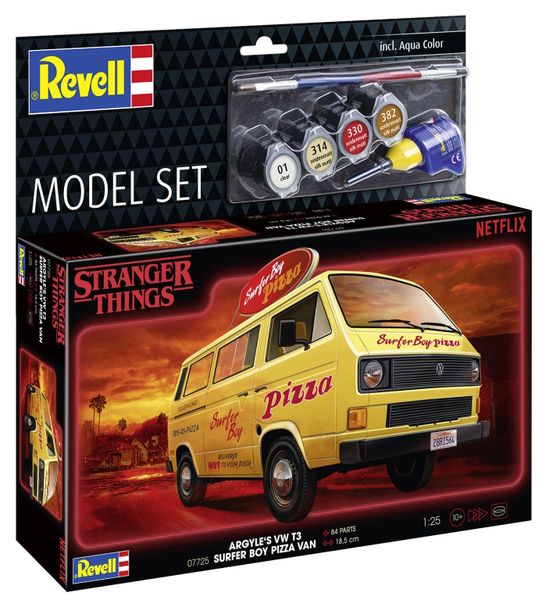 Revell 1/25 Stranger Things VW T3 Bus Surfer Boy Kit w/Paints,Glue &amp; Brush