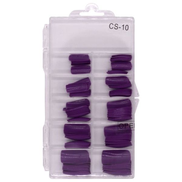 Purple Nail Tips - 100 Pieces