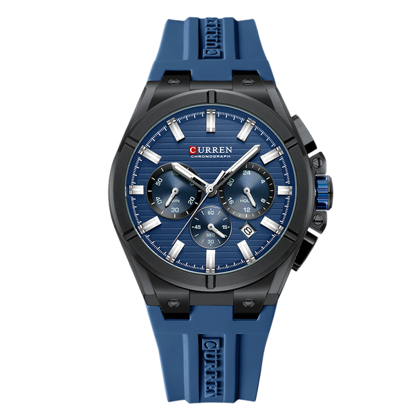 Curren Men's Waterproof Quartz Watch With Blue L image