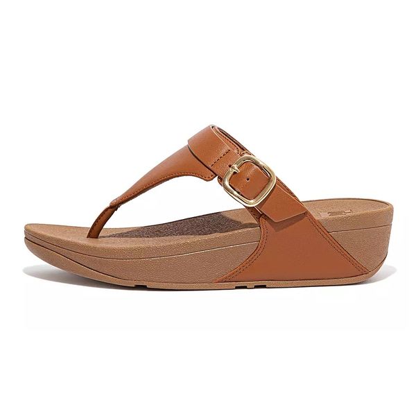 FitFlop Lulu Adjustable Leather Light Tan
