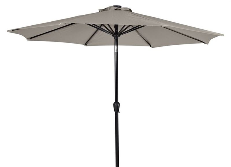 Outfit Umbrella W/Crank W/Solar Led W/Tilt Ø3m - Flint Grey