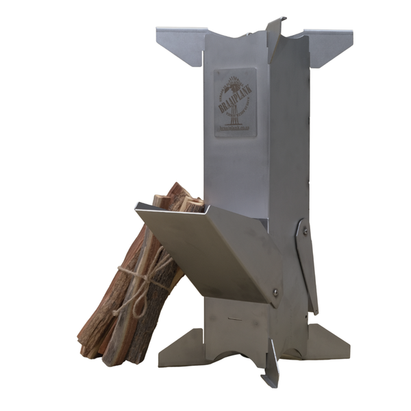 BraaiPlank Rocket Stove with Wood
