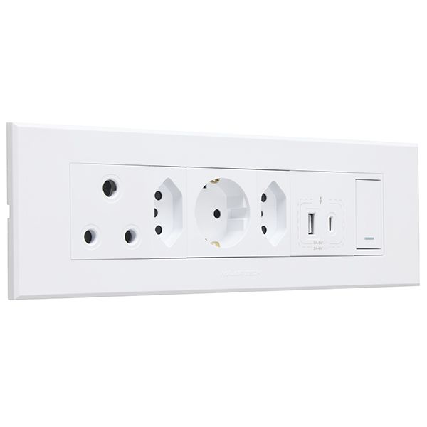 Veti 3 RSA, V-Slim, Schuko, USB-A &amp; USB-C Omni Cluster (3VOMNI1WW) Major Tech