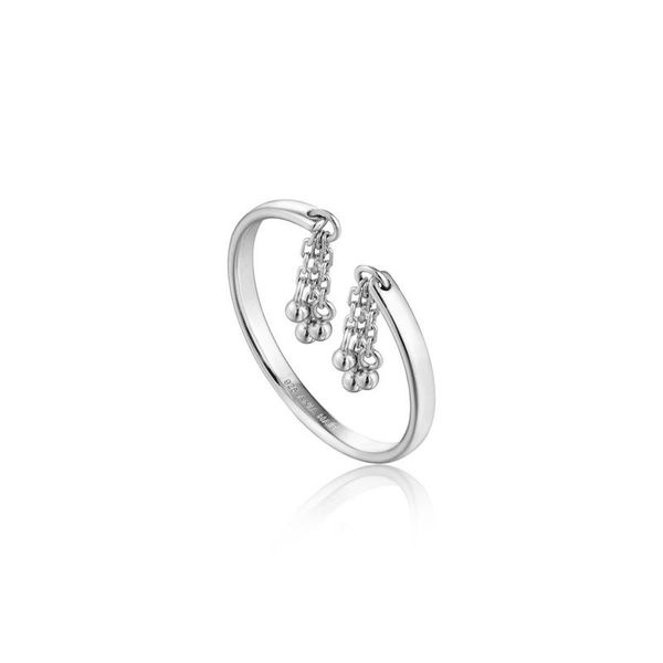Ania Haie Fringe Tassle Drop Ring - Rhodium