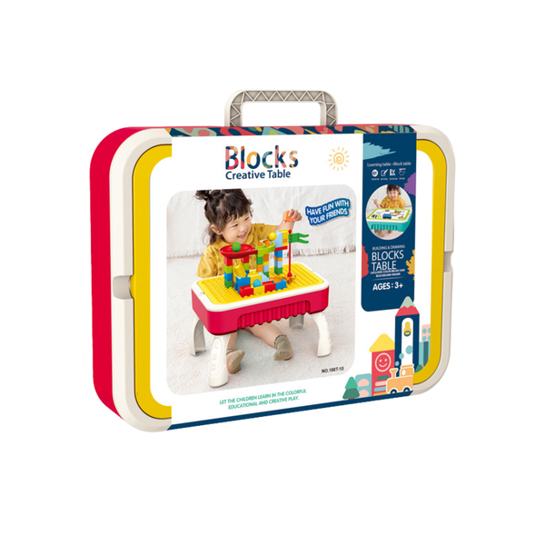 3 in 1 Multifunctional Erasable Magnetic Drawing Board with Building Blocks