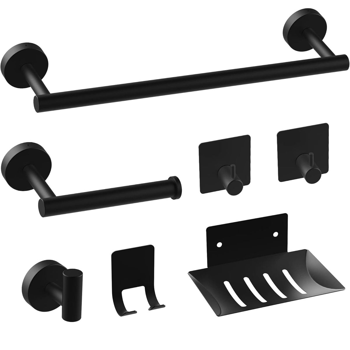7Pcs Towel Rack Set Wall Mounted Stainless Steel Bathroom Accessories Kit