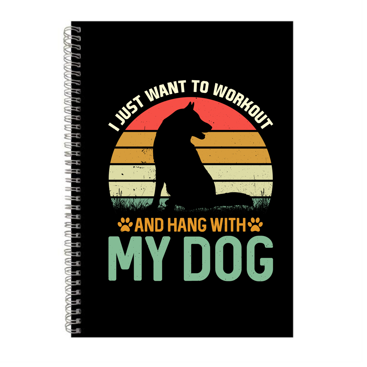 Workout and Dogs A4 Book for Dog Lovers Funny Graphic Birthday Present