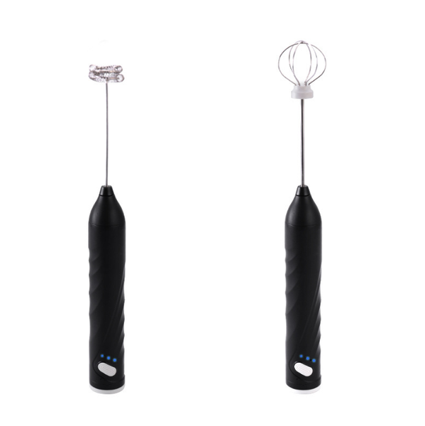 Dual Mixer USB Rechargeable Milk Frother - Black