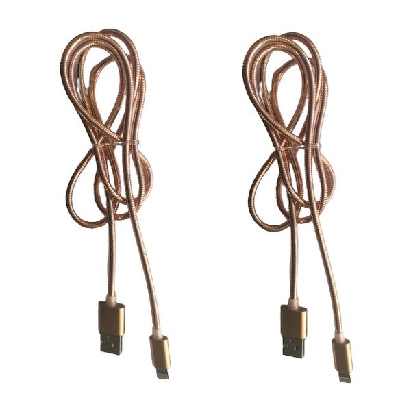 Aluminium 2 Pack - USB 2.0 Charging Cable 8 Pin Lightning - 1M Rose Gold