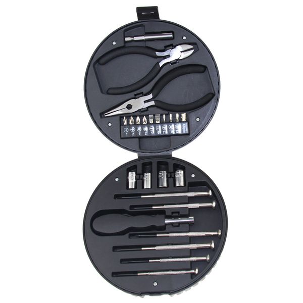 24pc Tire-Shape Tool Kit w/ Bits &amp; Sockets, Portable for Home/Car/Office