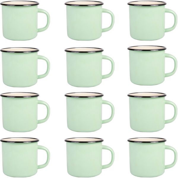 Home Retro Enamel Mug Set of 12