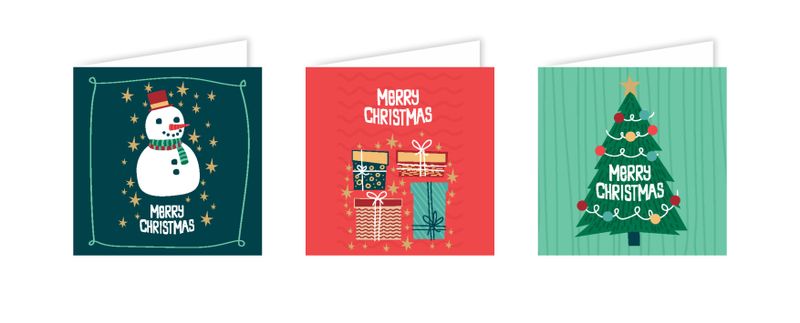 Christmas Card Pack - 18x Premium Cards and 18 Envelopes Per Pack