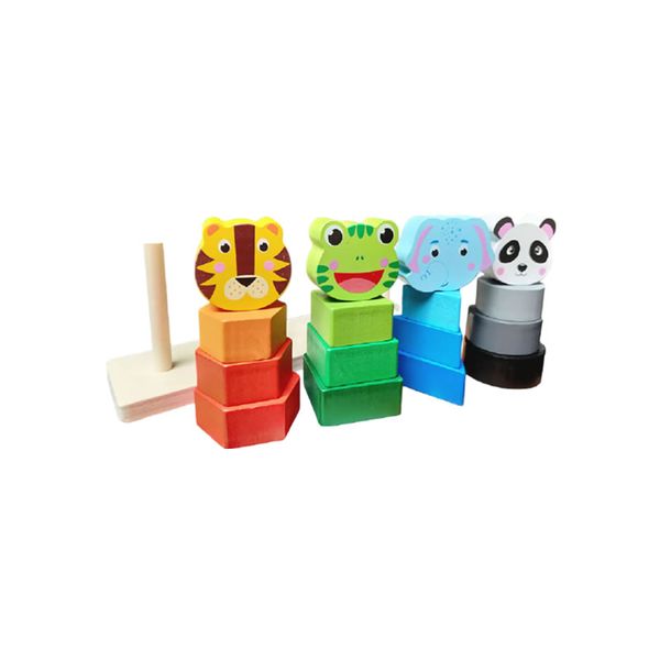 17 Piece Wooden Educational Animal Set Column