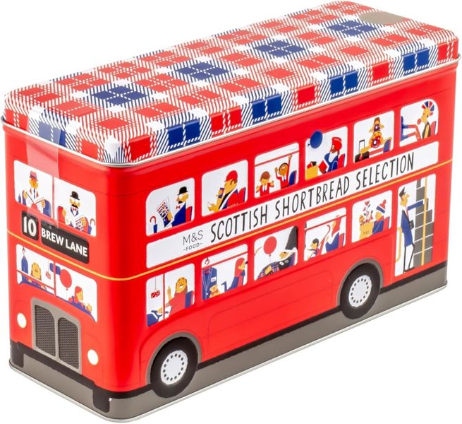 M&amp;S Scottish Shortbread Selection London Red Bus Tin 500g
