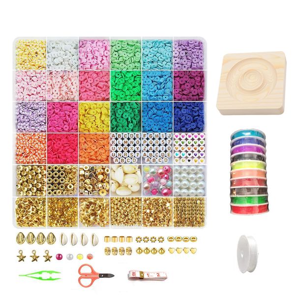 6000 Pcs Clay Beads Bracelet Making Kit for Beginner for Jewelry Making