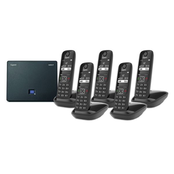 Gigaset As690IP PENTA Bundle- 5 Phone VoIP &amp; Landline Cordless Phone System