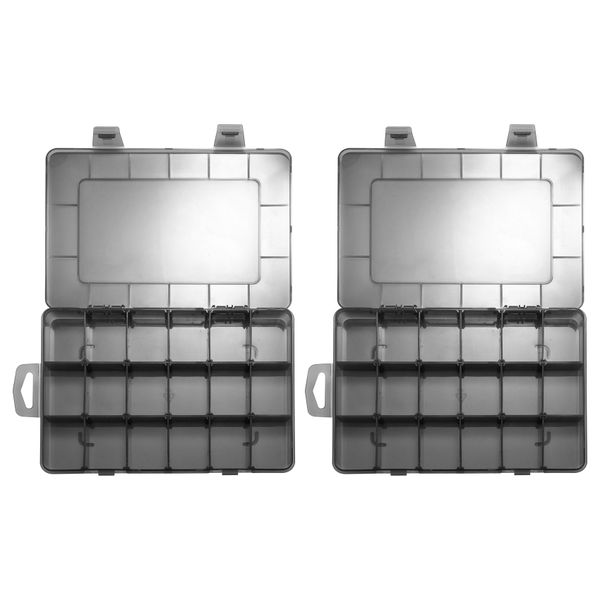Organizer Plastic Storage Box With 18 Removable Grids Compartments