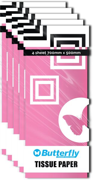 Tissue Paper - 4 Sheets (660X500Mm) Pink T07 X5