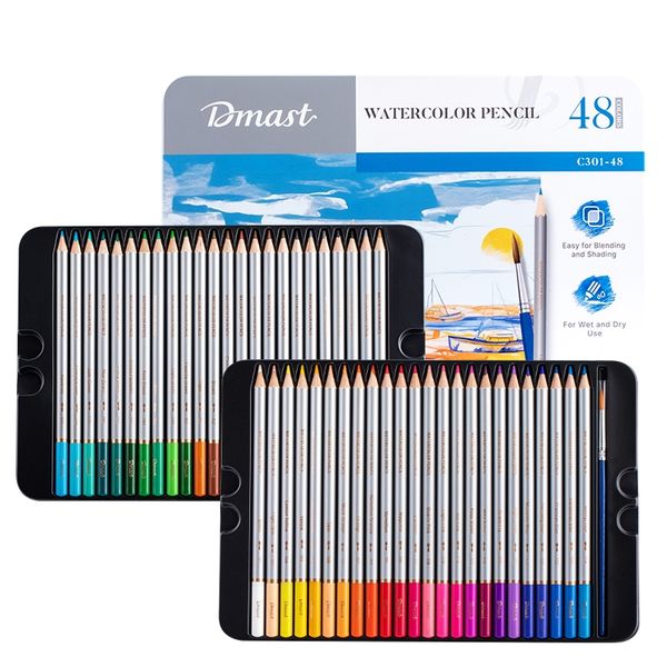 Dmast Water Coloruring Pencil 48 Colors Metal Case