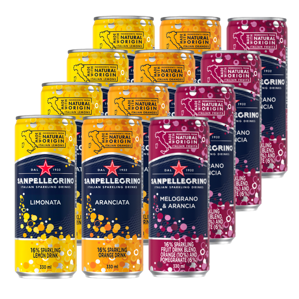 San Pellegrino | Lemon &amp; Orange &amp; Pomegranate n Orange|330ml| 12 Pack
