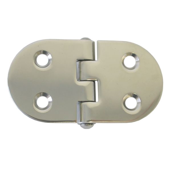 Flush Mount Round Side Hinge for Boats - 74mm x 40mm (316 Stainless Steel)