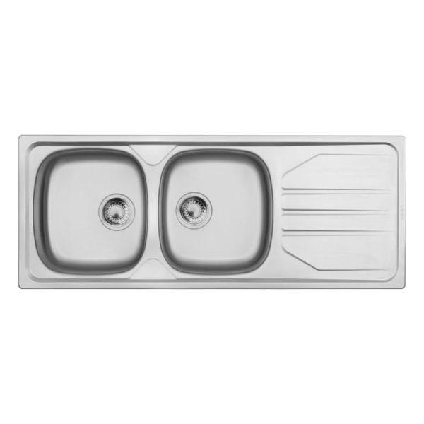 Franke Nouveau Stainless Steel Double Bowl Kitchen Sink - 1160 x 460 mm