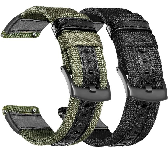 2 Pack 20mm Nylon Bands Compatible With Galaxy Watch 46mm/Gear S3/Watch 3 45mm