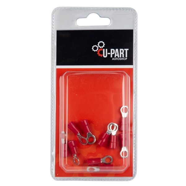 U-Part Terminal Red Ring Lug - LR15005 - 0.5-1.5mm x 5mm - Bulk Pack of 12