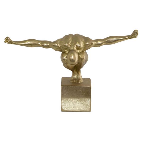 Polystone 32cm Tabletop Sportsmen on Plinth -NAJ69U1