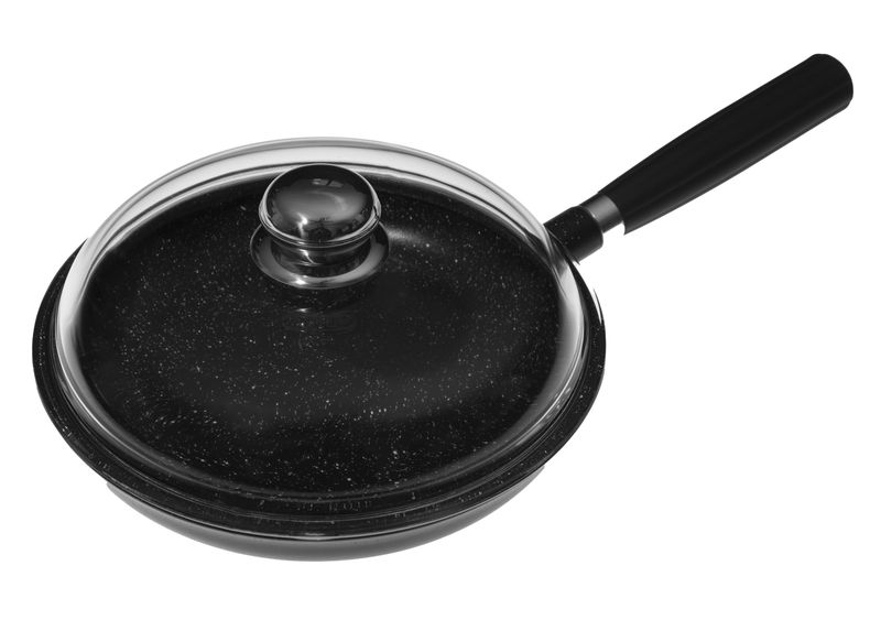 Pentolpress Granit Shallow Frying Pan With Glass Lid &amp; Detachable Handle