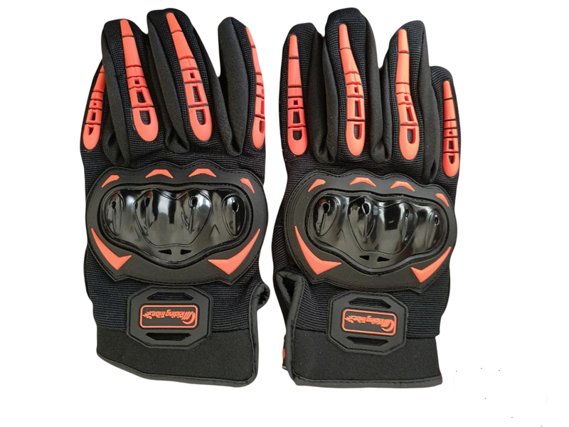 Riding Tribe - Black &amp; Orange Motorbike Gloves XXL
