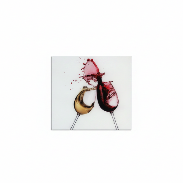 Decorative Glass Wall Tile - Wine Glasses Design 598 x 650mm